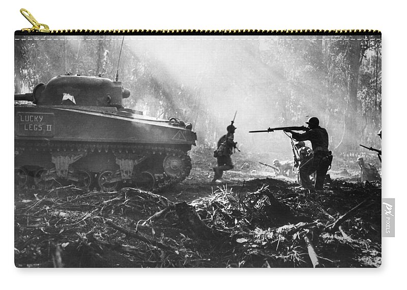 1943 Zip Pouch featuring the photograph World War II: Bougainville by Granger