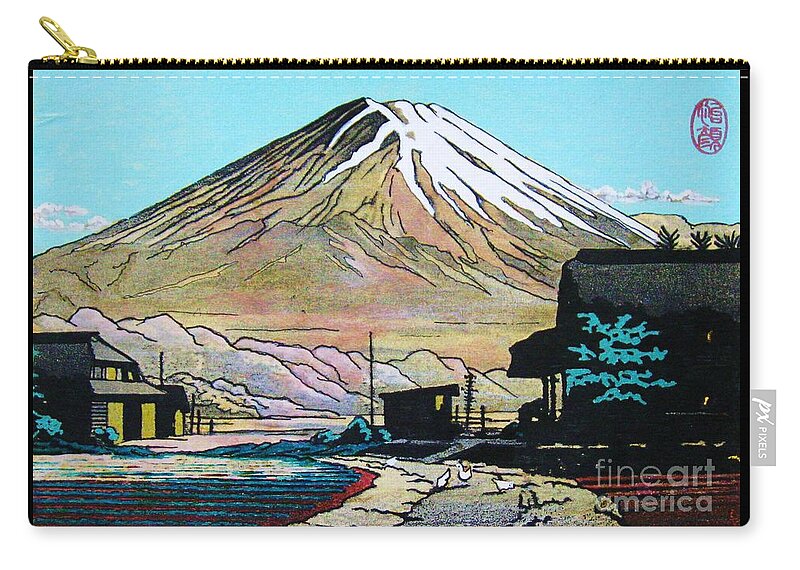Landscape Zip Pouch featuring the painting Yama Nojo by Thea Recuerdo