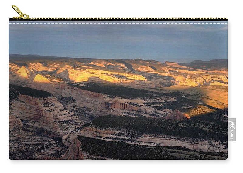 Yampa Bench Zip Pouch featuring the photograph Yampa Bench Sunset One by Joshua House