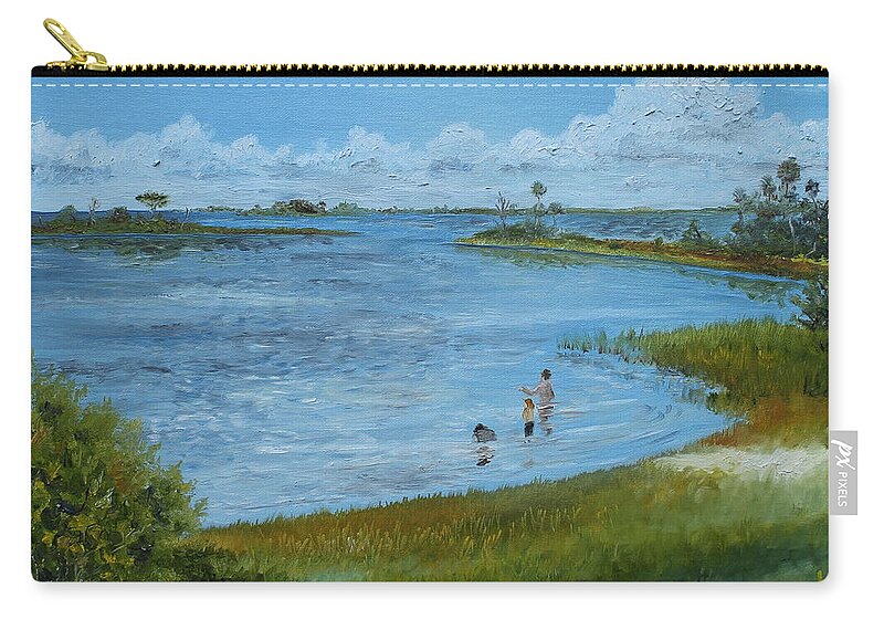 Oil Painting Zip Pouch featuring the painting Yankeetown by Larry Whitler
