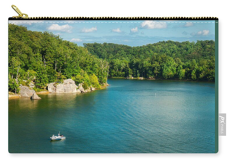 Yatesville Zip Pouch featuring the photograph Yatesville Lake by Lena Auxier