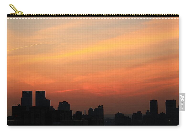 Sunset Zip Pouch featuring the photograph Yellow stripe by Catie Canetti