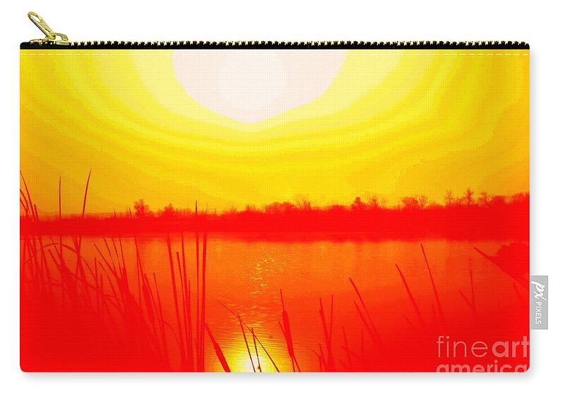 Sunset Zip Pouch featuring the photograph Yellow Tangerine Day by Julie Lueders 