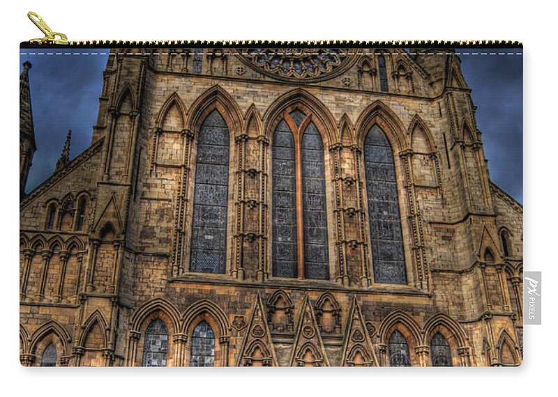 Yhun Suarez Zip Pouch featuring the photograph York Minster Cathdral South Transept by Yhun Suarez
