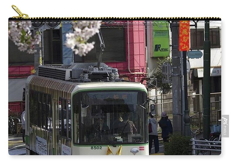 Railfans Zip Pouch featuring the photograph #桜 の#飛鳥山 
#japan #railway by Kujira Nijino