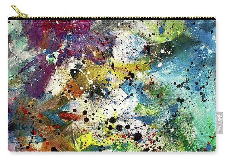 Abstract Zip Pouch featuring the painting ' All at Once ' by Michael Lang
