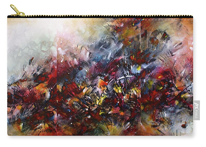 Abstract Zip Pouch featuring the painting ' Catastrophe ' by Michael Lang