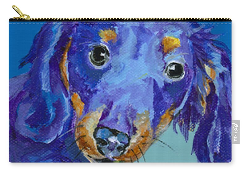 Mini Painting Zip Pouch featuring the painting  Dach by Pat Saunders-White