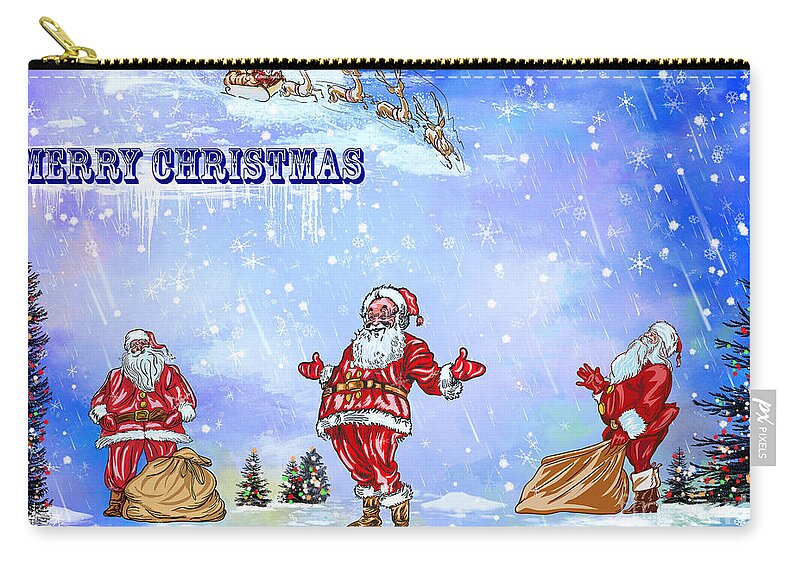 Merry Christmas Zip Pouch featuring the painting Merry Christmas to my friends in the FAA by Andrzej Szczerski
