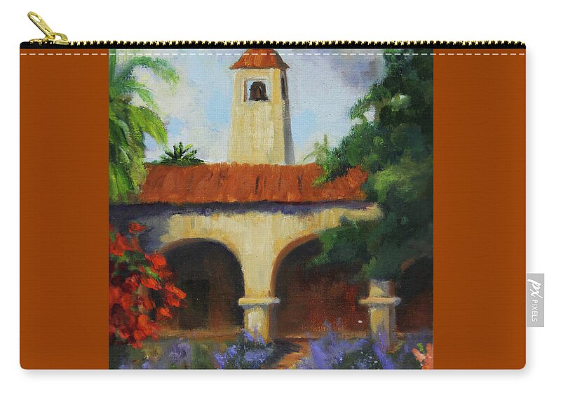 San Juan Capistrano Carry-all Pouch featuring the painting Mission San Juan Capistrano by Maria Hunt