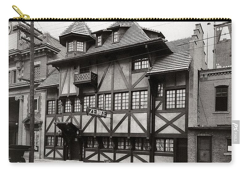 Scranton Zip Pouch featuring the photograph Scranton PA Zenke's Alt Heidelberg Restaurant early 1900s by Arthur Miller