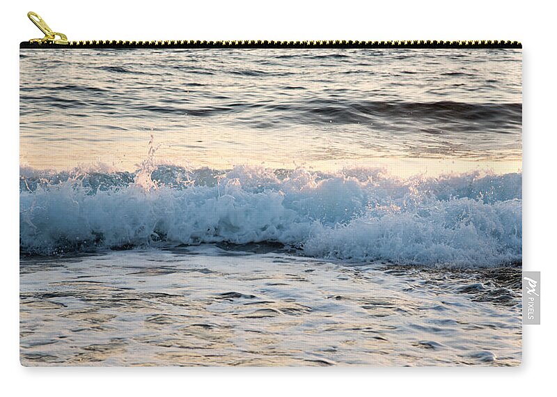 Coast Carry-all Pouch featuring the photograph Sea waves late in the evening by Michalakis Ppalis