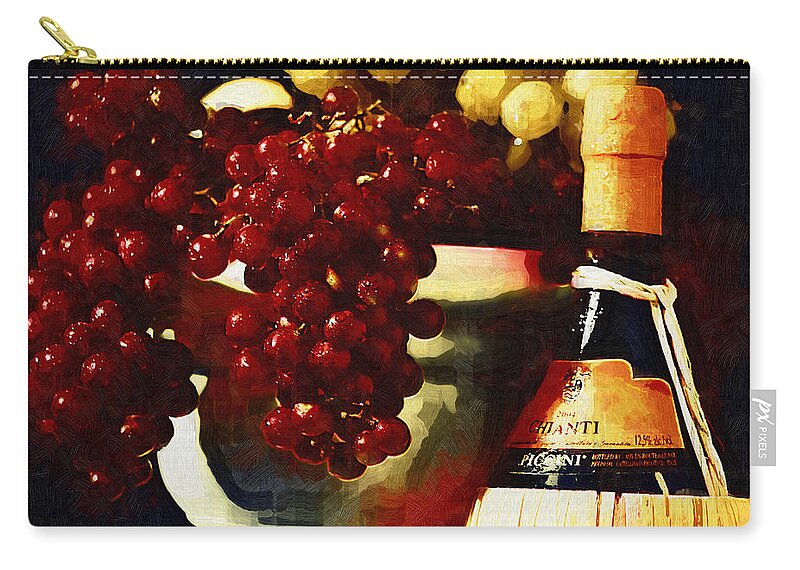 Italian Zip Pouch featuring the photograph Tuscan Grapes by Monte Arnold