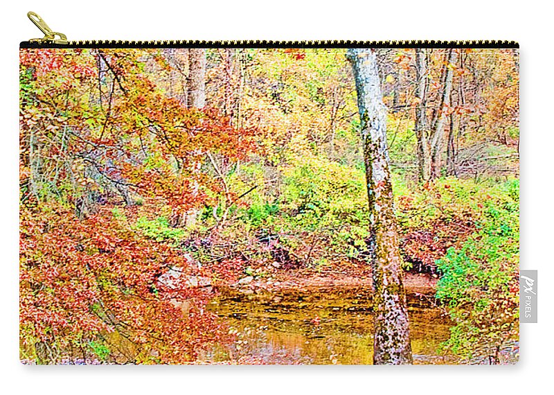Environment Zip Pouch featuring the photograph Woods in Autumn Montgomery Cty Pennsylvania by A Macarthur Gurmankin