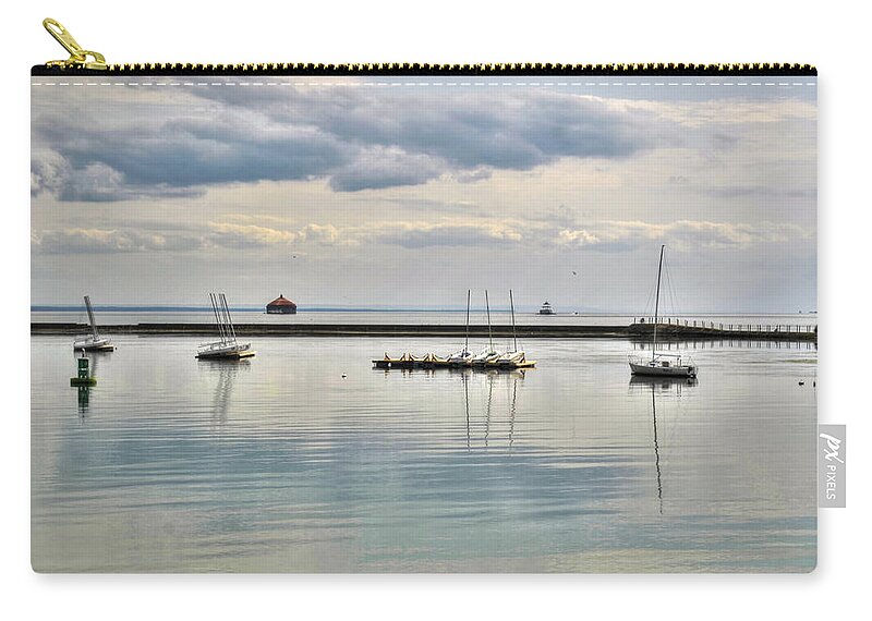 Buffalo Zip Pouch featuring the photograph 002 Waiting by Michael Frank Jr