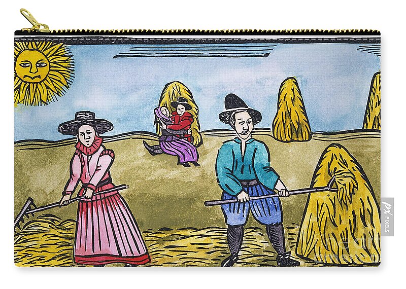 Aod Zip Pouch featuring the painting Love Among Haystacks #0043948 by Granger