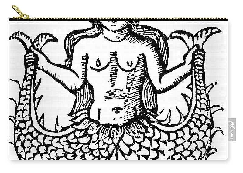 1520 Zip Pouch featuring the painting Mermaid, 1520 #0079093 by Granger