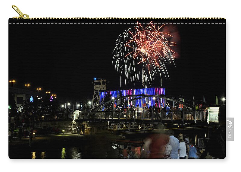 Buffalo Zip Pouch featuring the photograph 06 Canalside 4th Of July 2016 by Michael Frank Jr