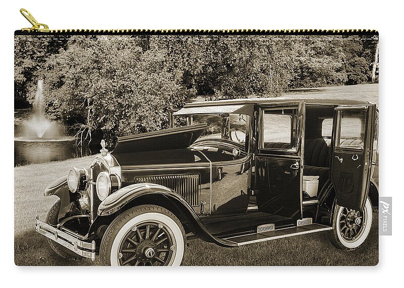 1924 Buick Duchess Zip Pouch featuring the photograph 1924 Buick Duchess Antique Vintage Photograph Fine Art Prints 10 #3 by M K Miller
