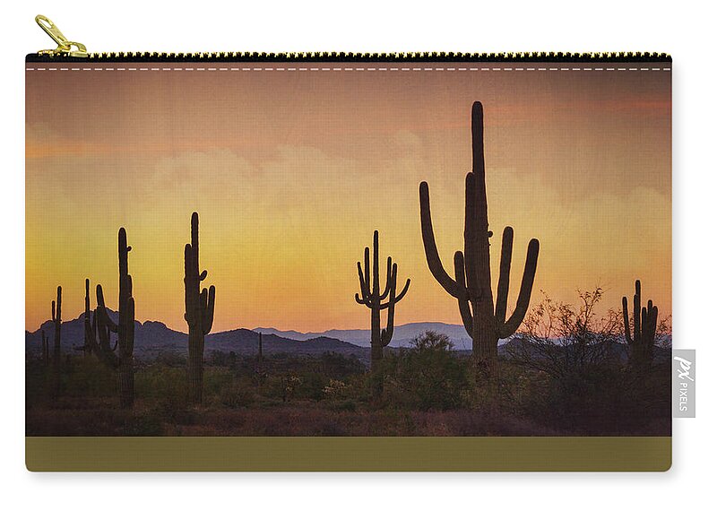 Arizona Zip Pouch featuring the photograph A Beautiful Desert Morning #2 by Saija Lehtonen