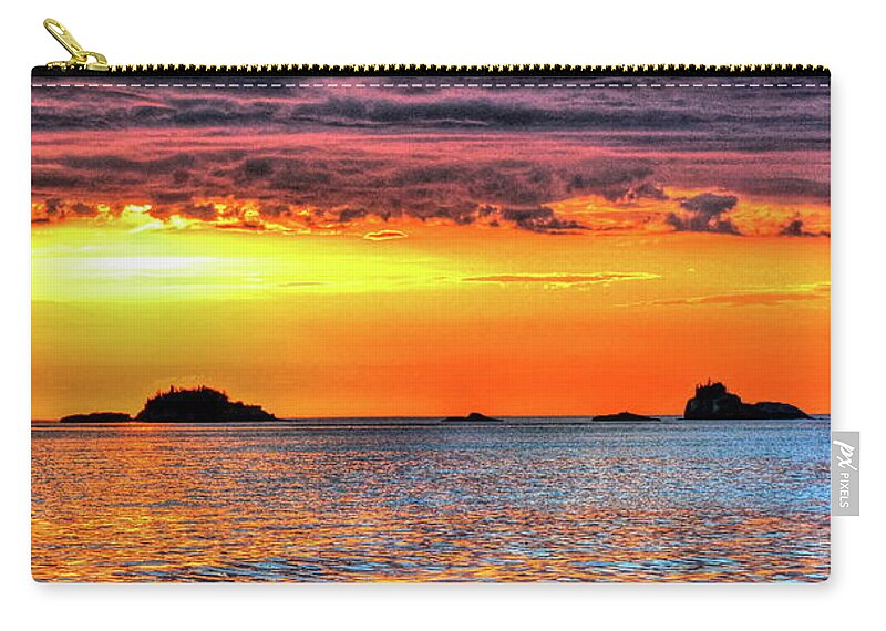 After Rising Well Before Dawn When Staying In Rock Harbor Zip Pouch featuring the photograph A Glorious Morning on Lake Superior #2 by Don Mercer