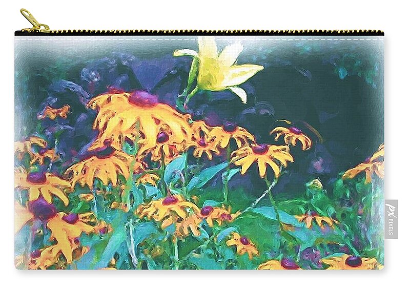 Mixed Media Zip Pouch featuring the painting A Lily in the Field by Patricia Griffin Brett