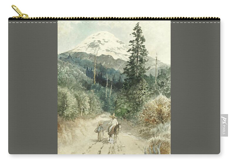 August LÖhr (german Zip Pouch featuring the painting A view of Popocatepetl #1 by MotionAge Designs