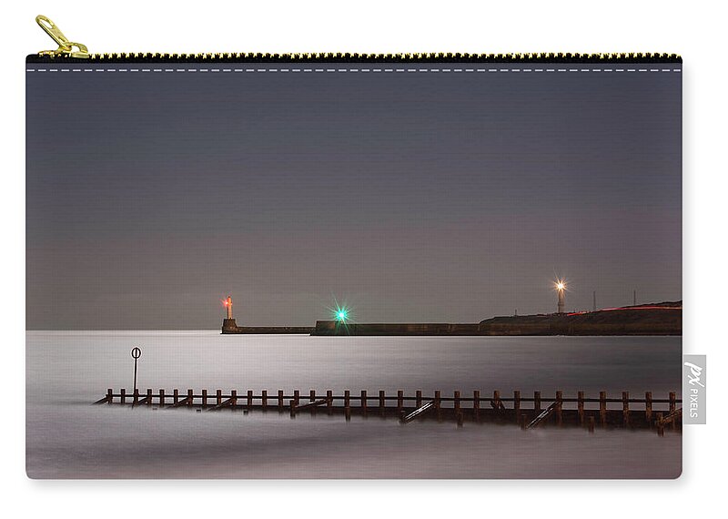 Aberdeen Zip Pouch featuring the photograph Aberdeen Beach at Night #1 by Veli Bariskan