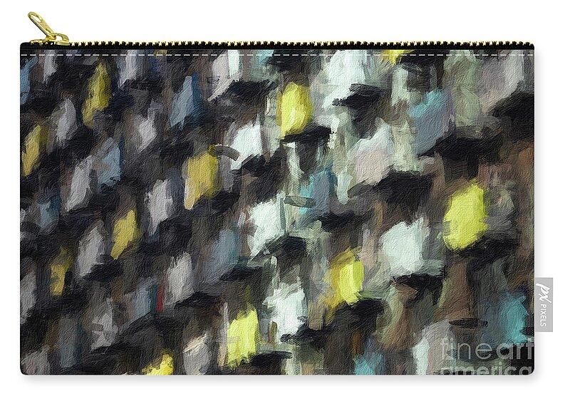 Brushstroke Zip Pouch featuring the digital art Abstract 134 digital oil painting on canvas full of texture and brig #1 by Amy Cicconi