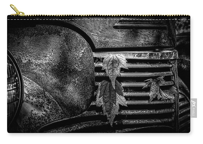 Abstract Zip Pouch featuring the photograph Abstract Cars Chevy Special Deluxe #1 by Bob Orsillo