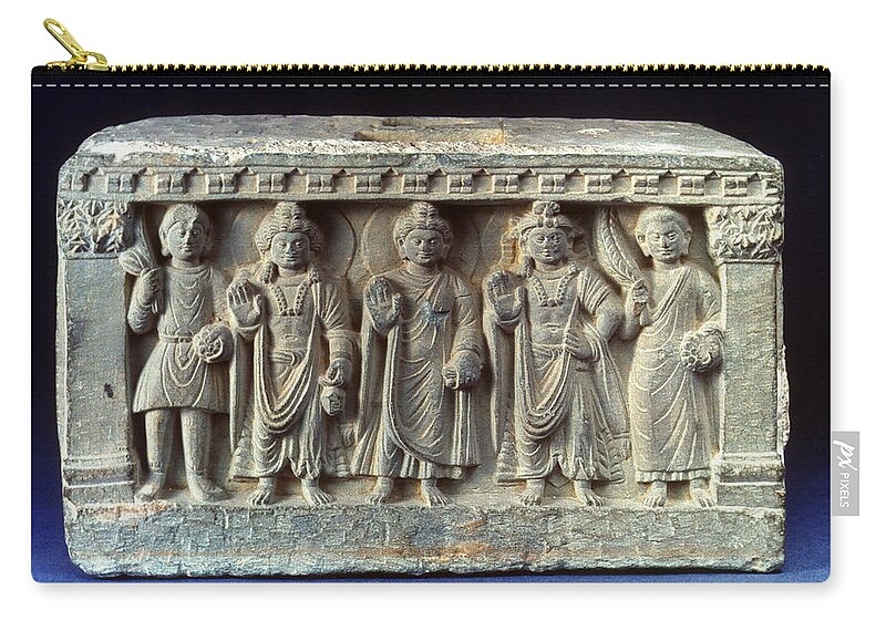 2nd Century Zip Pouch featuring the photograph Afghanistan: Buddha #1 by Granger