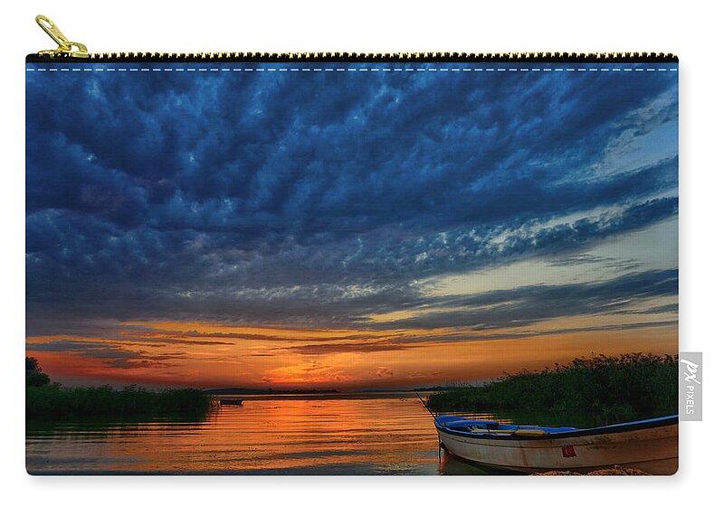 Sunset Zip Pouch featuring the photograph After sunset #1 by Lilia S