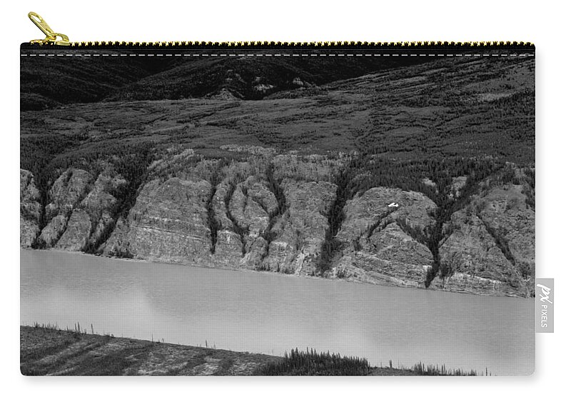 Alaska Zip Pouch featuring the photograph Airplane flying over the Yukon River #2 by Waterdancer 