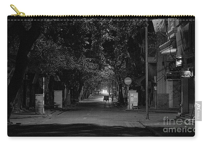 Vietnam Zip Pouch featuring the photograph 1 am Empty Street Hanoi by Chuck Kuhn