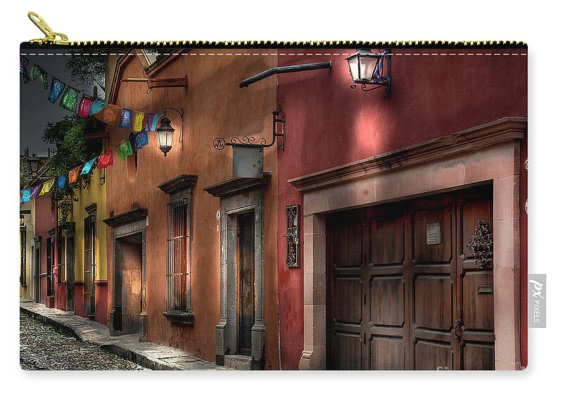 Street At Night Zip Pouch featuring the photograph 1 A.M. Street Photo by Barry Weiss