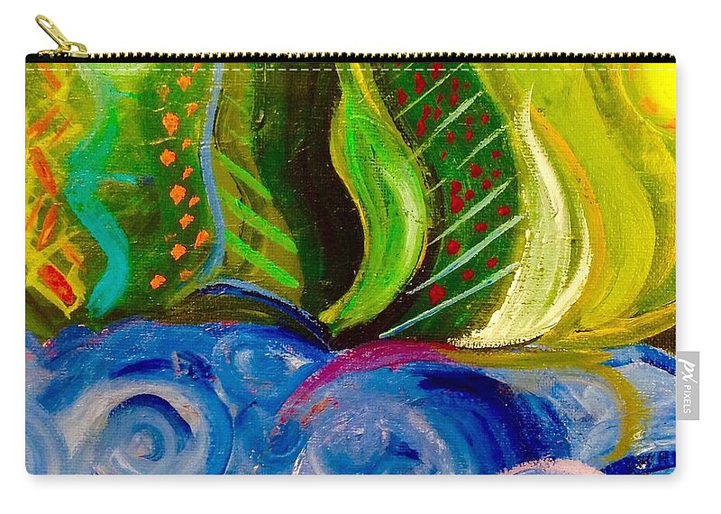 Oil Zip Pouch featuring the painting Ancient Fields by Alida M Haslett