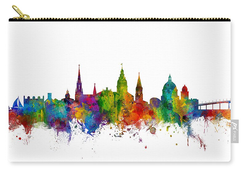 Annapolis Zip Pouch featuring the digital art Annapolis Maryland Skyline #1 by Michael Tompsett