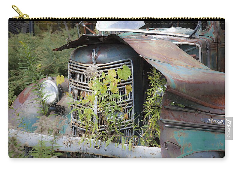 Charles Harden Zip Pouch featuring the photograph Antique Mack Truck #1 by Charles Harden