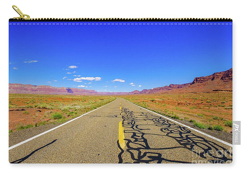 Arizona Zip Pouch featuring the photograph Arizona Desert Highway #3 by Raul Rodriguez
