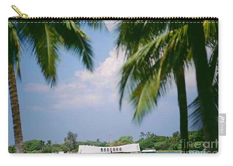 American Zip Pouch featuring the photograph Arizona Memorial #1 by Carl Shaneff - Printscapes