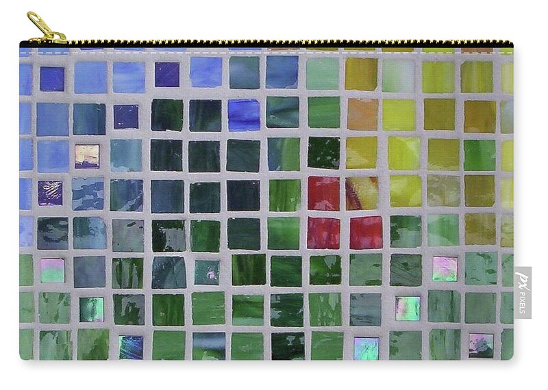 Mosaics Carry-all Pouch featuring the glass art Arrival by Suzanne Udell Levinger