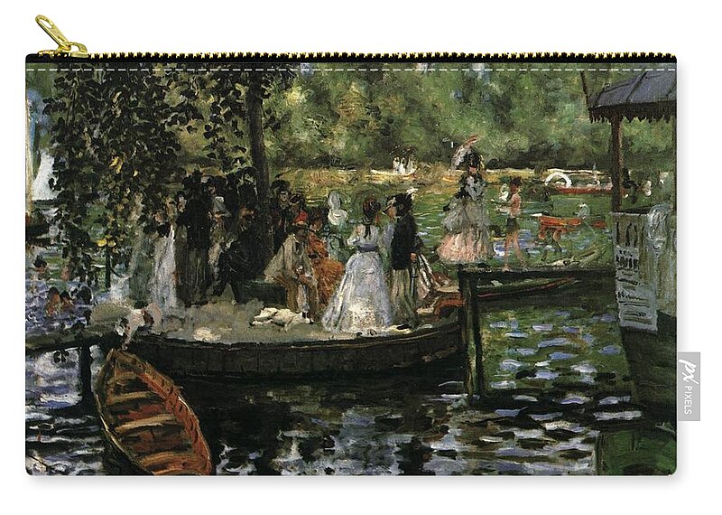 La Grenouillre Pierre-auguste Renoir Zip Pouch featuring the painting Auguste Renoir #1 by MotionAge Designs