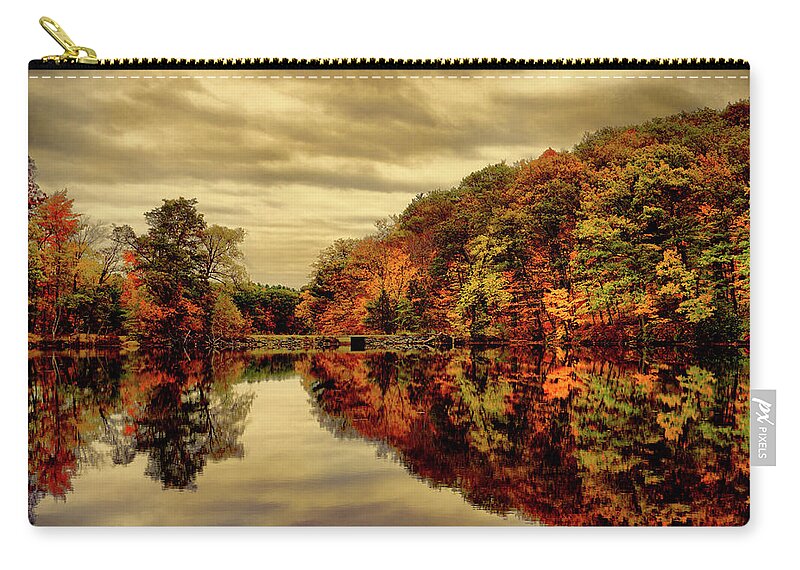 Autumn Zip Pouch featuring the photograph Autumn Reflection #1 by Lilia S