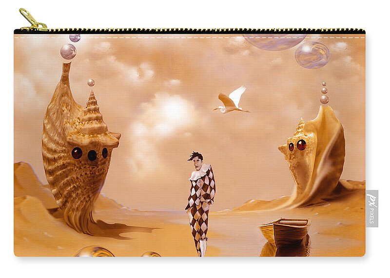 Bay Zip Pouch featuring the painting Bay by Alexa Szlavics