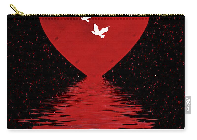 Heart Carry-all Pouch featuring the digital art Be Mine by Cathy Kovarik