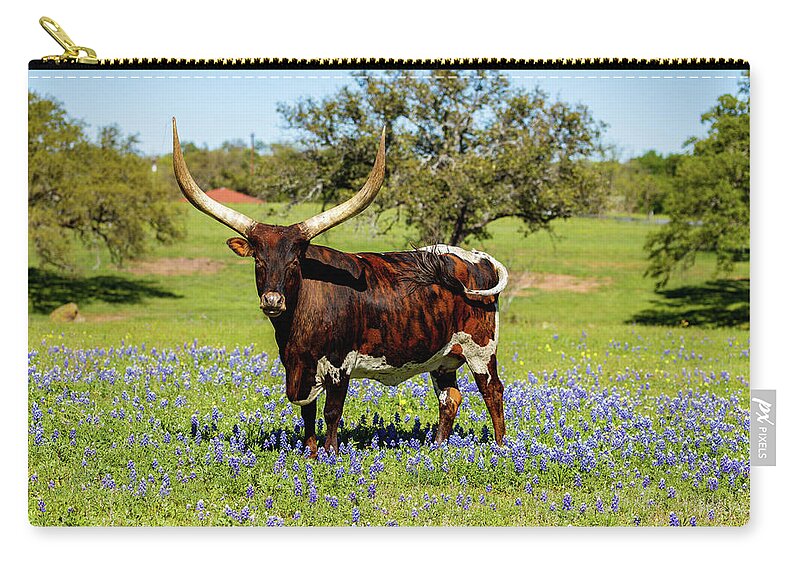African Breed Carry-all Pouch featuring the photograph Beautiful longhorn bull by Raul Rodriguez