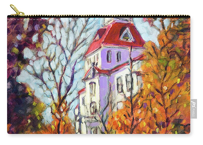 Benton County Courthouse Zip Pouch featuring the painting Benton County Courthouse by Mike Bergen