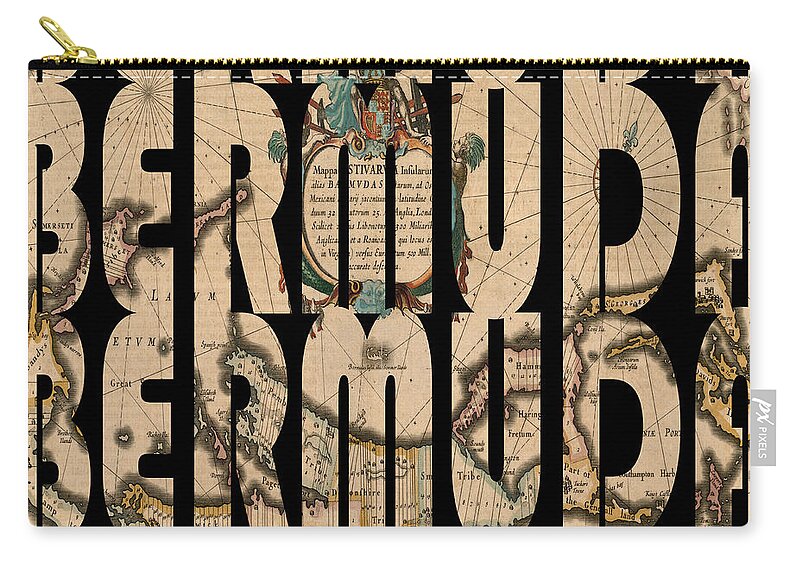Bermuda Word Art Zip Pouch featuring the photograph Bermuda 1662 #1 by Andrew Fare