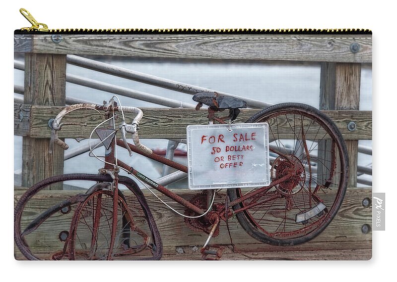 Bicycle Zip Pouch featuring the photograph Bicycle For Sale #2 by Richard Bean