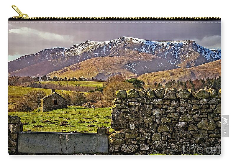 Blencathra Zip Pouch featuring the photograph Blencathra Mountain Lake District #1 by Martyn Arnold
